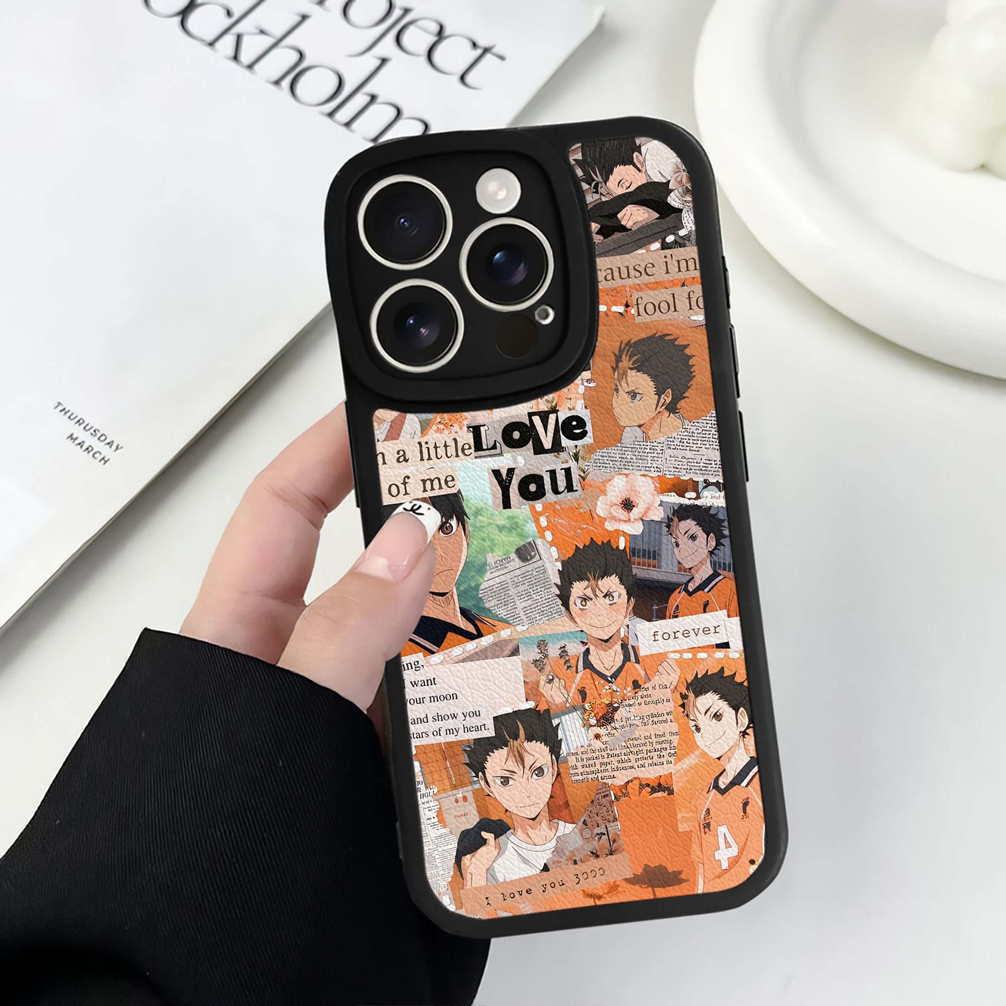 （画像用） ハイキュー!! Haikyu!! 【iPhone 16シリーズ対応】シリコンスマホケース（レザー調） 材質：シリコン